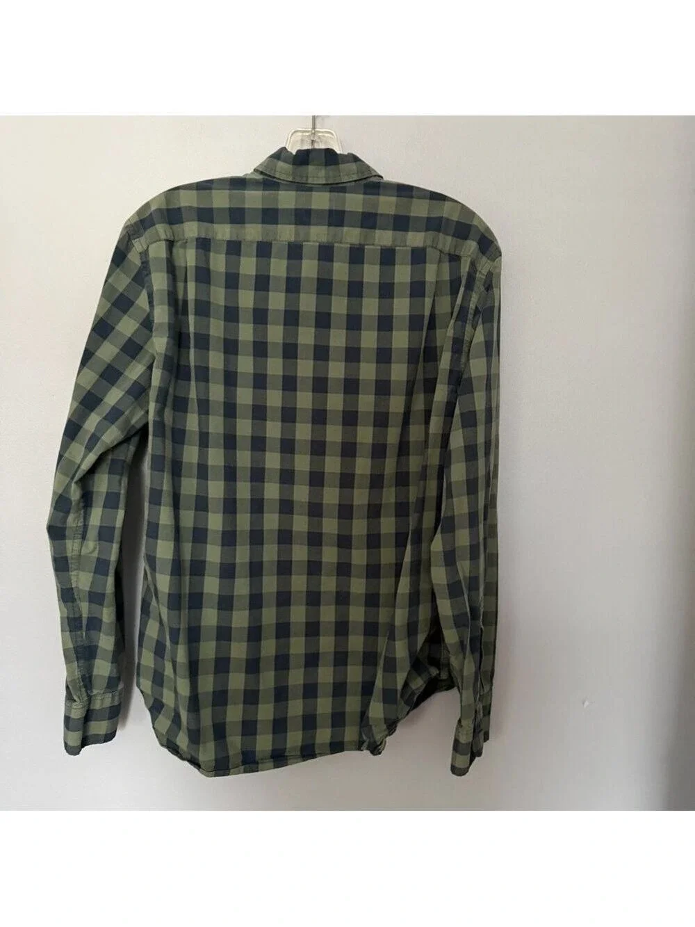 J. Crew Olive Navy Plaid Button Down Shirt Cotton Casual Classic L